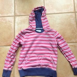 Mini Boden Girl's pink/blue hooded sweatshirt (9-10y)